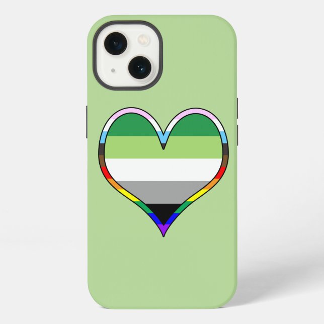 Aro Pride Heart Case-Mate iPhone Case (Back)