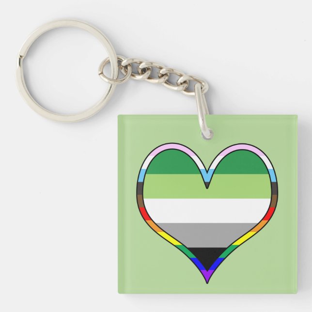 Aro Pride Heart Keychain (Front)