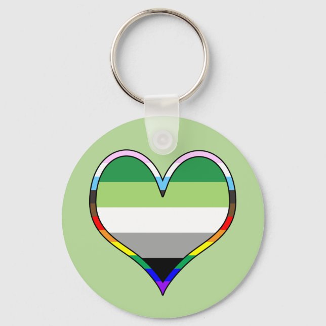 Aro Pride Heart Keychain (Front)