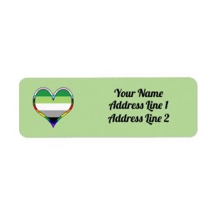 Aro Pride Heart Label Return Address Label