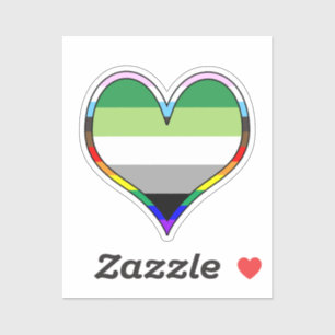 Aro Pride Heart Sticker