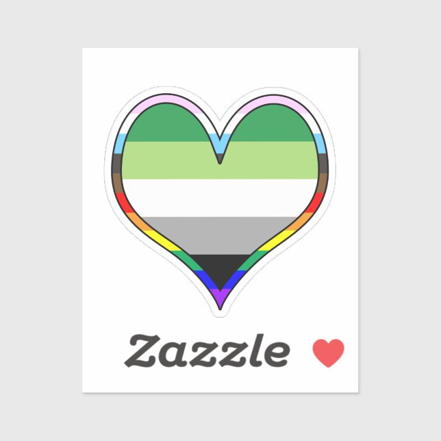Aro Pride Heart Sticker (Sheet)