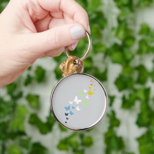 AroAce Agender Pride Butterfly Trail  Key Ring