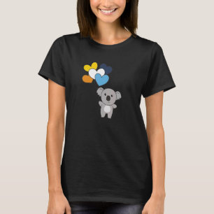 Aroace Flag Balloon Hearts Pride Lgbtq Koala T-Shirt