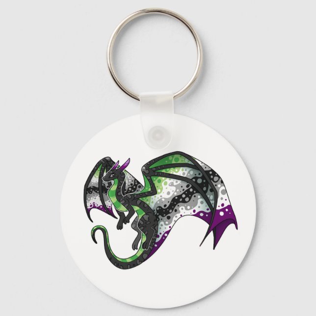 AroAce Pride Dragon Key Ring (Front)