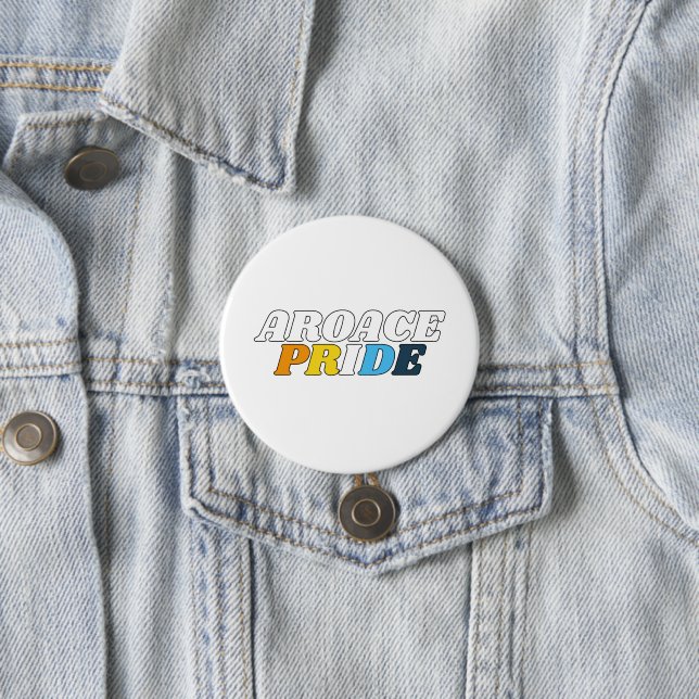 AroAce Pride Flag Colours 7.5 Cm Round Badge (In Situ)