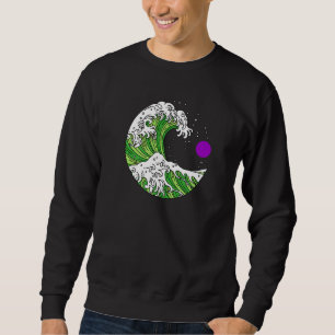 Aroace Pride Japanese Wave Aro Ace LGBTQ Aromantic Sweatshirt