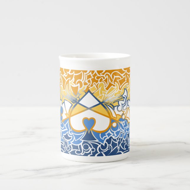 Aroace Sun and Sea Pride Flag Squiggles Bone China Mug (Front)