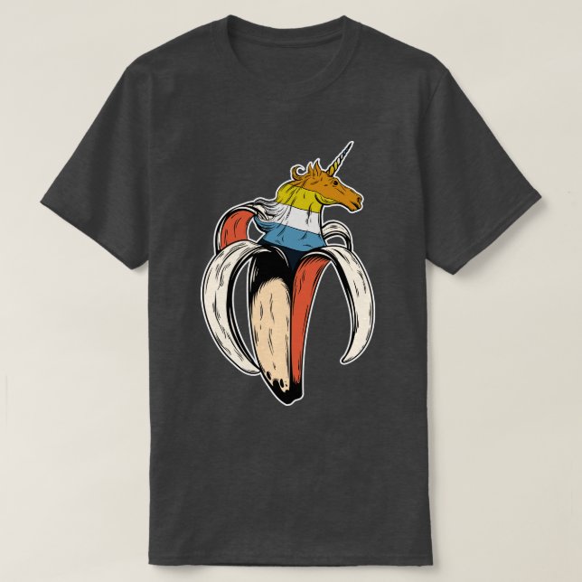 Aroace Unicorn Banana LGBT Asexual Aromantic Pride T-Shirt (Design Front)