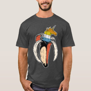 Aroace Unicorn Banana LGBT Asexual Aromantic Pride T-Shirt