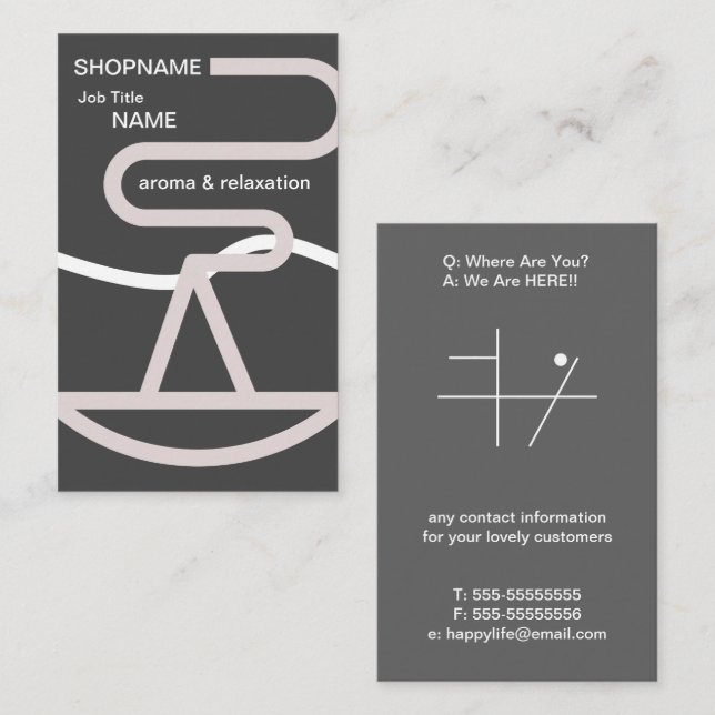 Aroma/Massage/Therapy/Chiropractic Business Card (Front/Back)