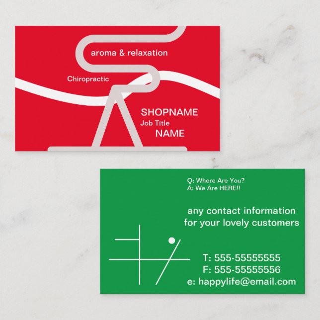 Aroma/Massage/Therapy/Chiropractic Holiday ver Business Card (Front/Back)