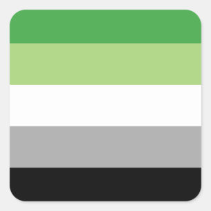 Aromantic/Aro Pride Flag Square Sticker