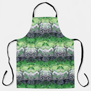 Aromantic Dragon Damask - Aro Pride Flag Colours Apron