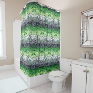 Aromantic Dragon Damask - Aro Pride Flag Colours Shower Curtain