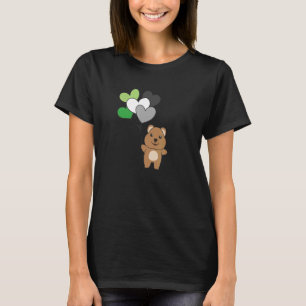 Aromantic Flag Balloon Hearts Pride Lgbtq Quokka T-Shirt