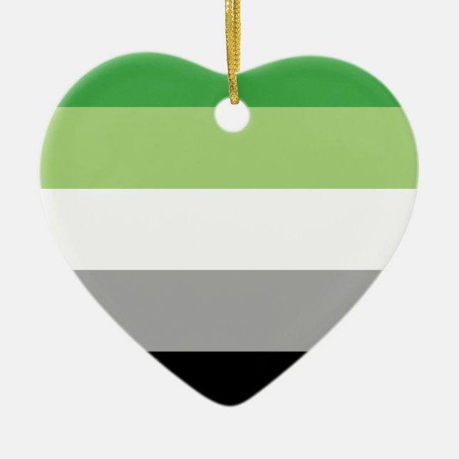 aromantic flag ceramic tree decoration (Front)