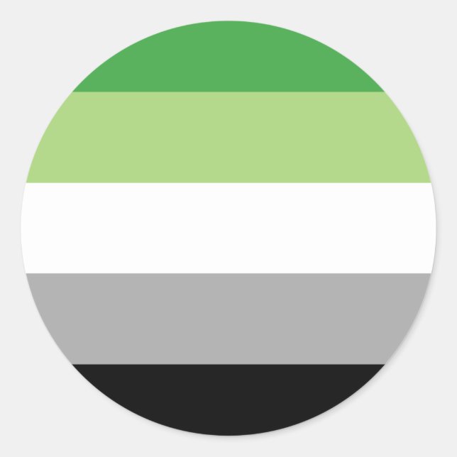 aromantic flag classic round sticker (Front)