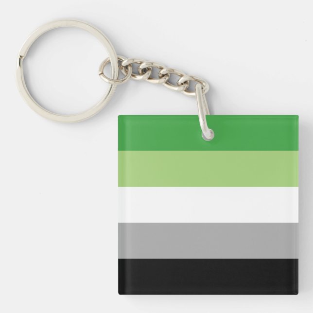 Aromantic Flag Key Ring (Front)