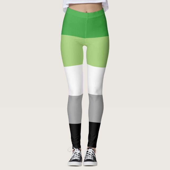 Aromantic Flag Leggings (Front)