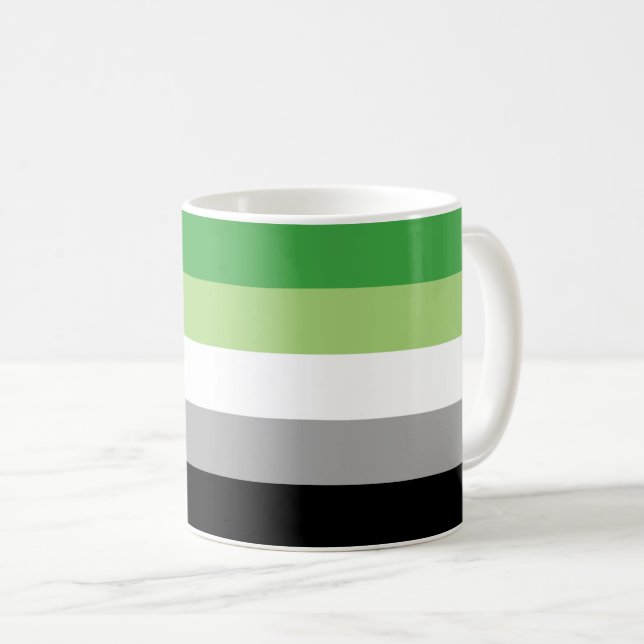 Aromantic Flag Mug (Front Right)