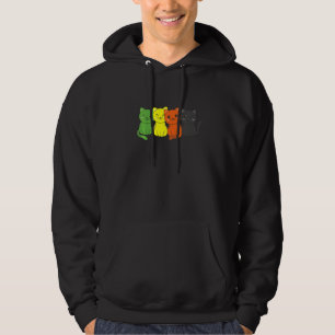 Aromantic Flag Pile Pride Lgbtq Cats Cute Aromanti Hoodie