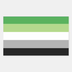 Aromantic flag rectangular sticker