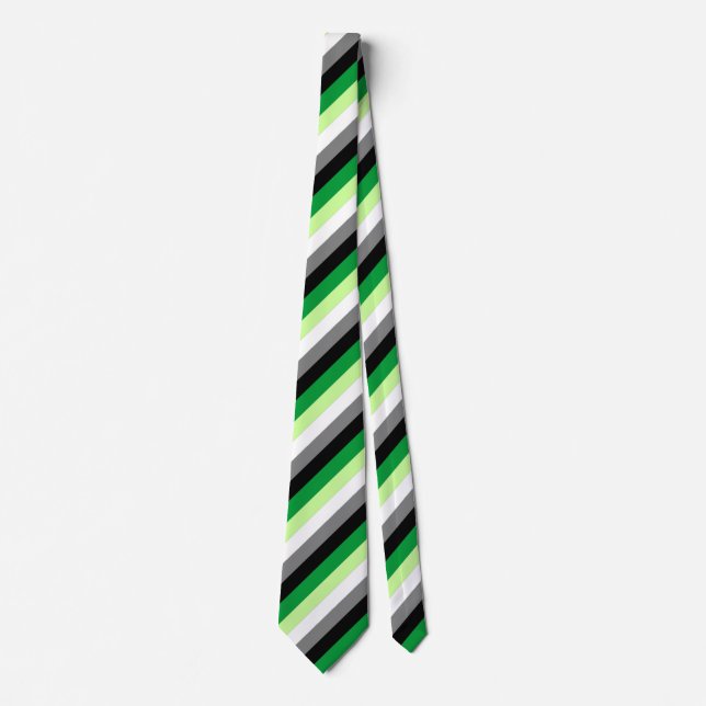 Aromantic Flag Stripes Tie (Front)