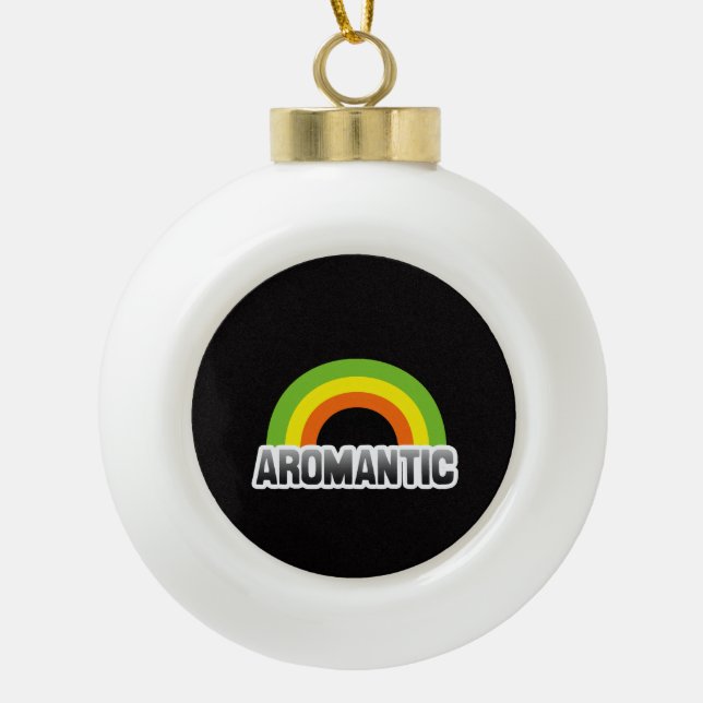 Aromantic Pride Ceramic Ball Christmas Ornament (Front)