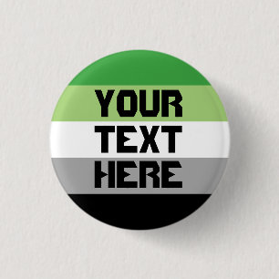 Aromantic pride flag 3 cm round badge
