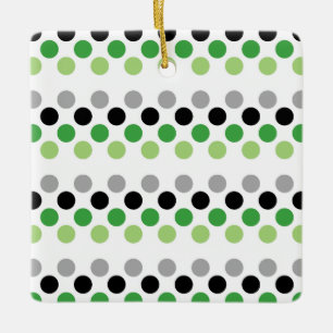 Aromantic Pride Flag Colours Polkadots Ceramic Ornament