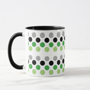 Aromantic Pride Flag Colours Polkadots Mug
