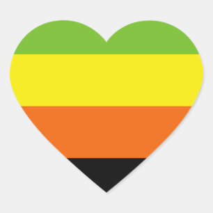 Aromantic Pride Flag Heart Sticker