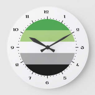 Aromantic Pride flag Large Clock