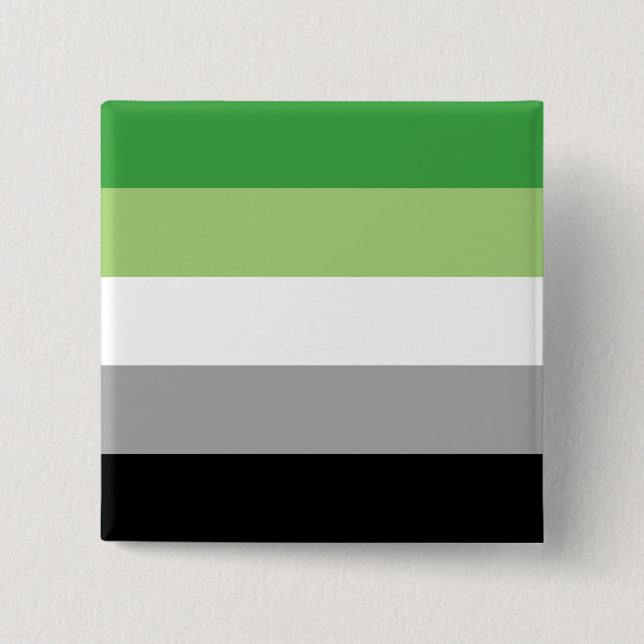 Aromantic Pride Flag LGBTQ 15 Cm Square Badge (Front)