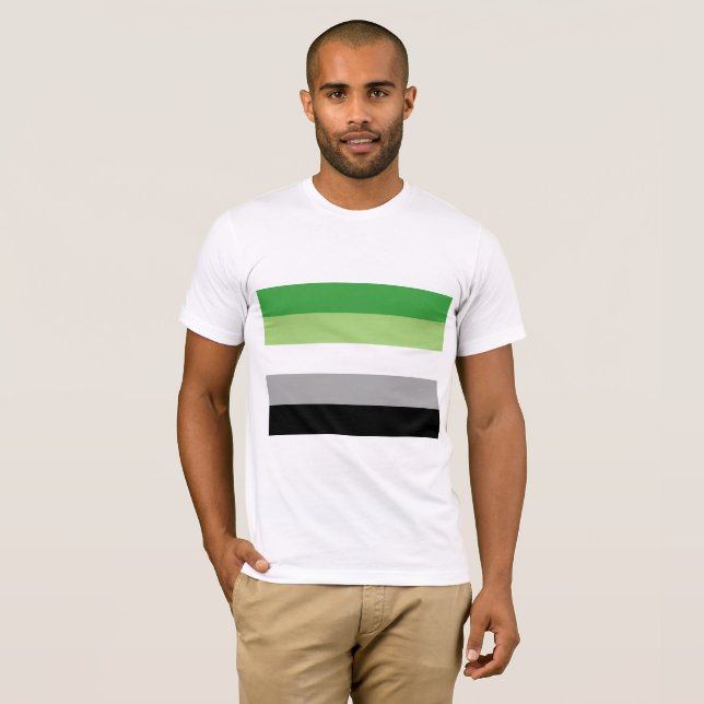 Aromantic Pride Flag LGBTQ T-Shirt (Front Full)