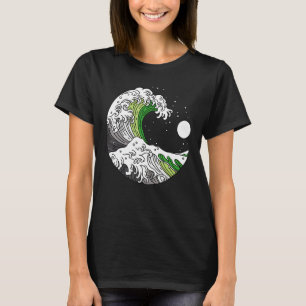 Aromantic Pride LGBTQ+ Proud Aro Flag Japanese Gre T-Shirt