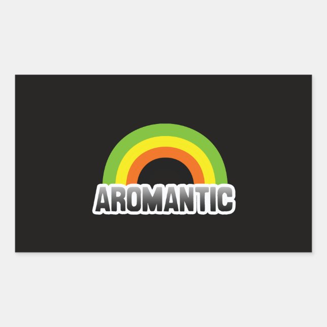 Aromantic Pride Rectangular Sticker (Front)