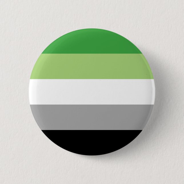 Aromantic Pride Stripes 6 Cm Round Badge (Front)