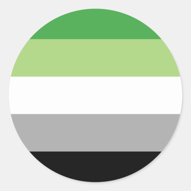 Aromantic Pride Stripes Classic Round Sticker (Front)