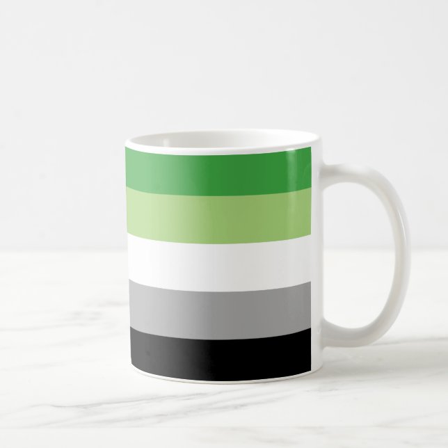 Aromantic Pride Stripes Coffee Mug (Right)