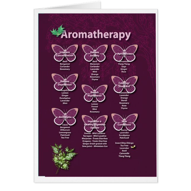 Aromatherapy Chart in Burgundy (Front)
