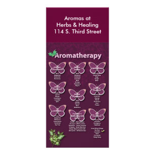 Aromatherapy Chart in Burgundy Rack Card