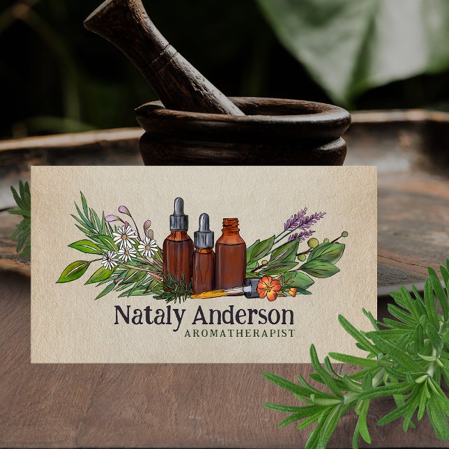 Aromatherapy oils and Plants Business Card (Creator Uploaded)