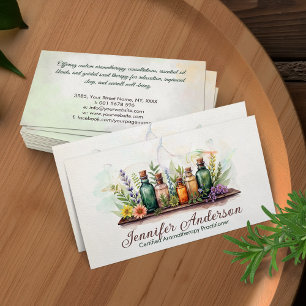 Aromatherapy Practitioner Watercolor Illustration Business Card