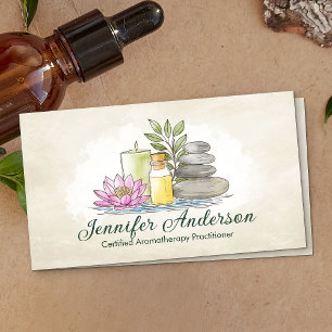 Aromatherapy Practitioner Watercolor Illustration Business Card