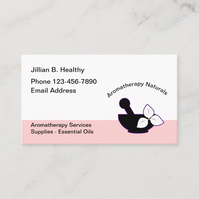 Aromatherapy Services And Essential Oils Business Card (Front)