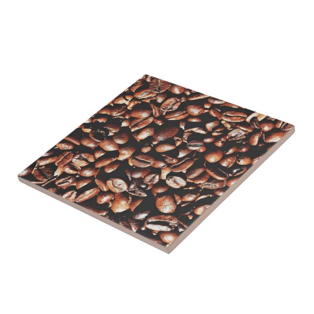 Aromatic Coffee Beans - I Love Coffee Ceramic Tile (Side)