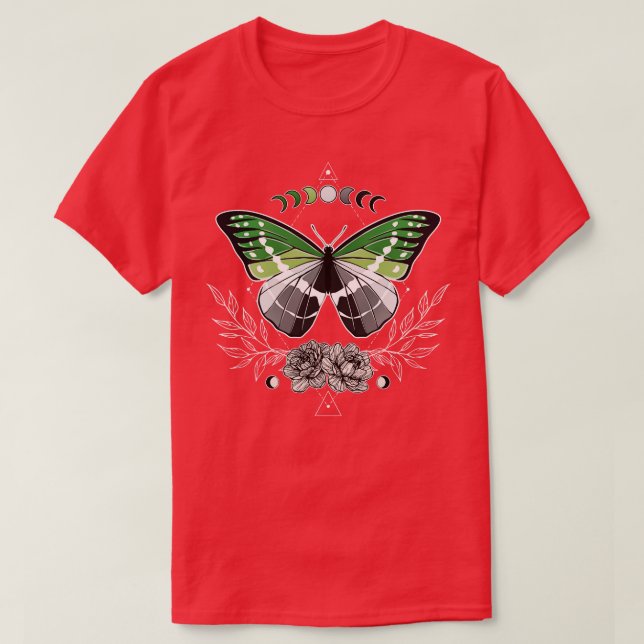 Aromc Butterfly LGBT Pride Flag T-Shirt (Design Front)