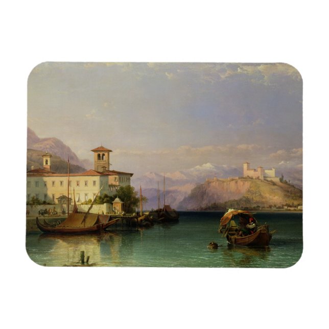 Arona and the Castle of Angera, Lake Maggiore, 185 Magnet (Horizontal)